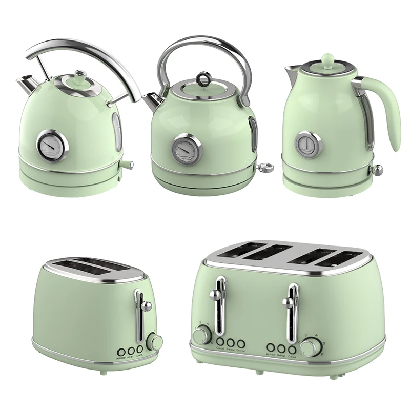 2023 New Design Retro Toaster And Water Kettle Electric Kettle And Toaster Sets