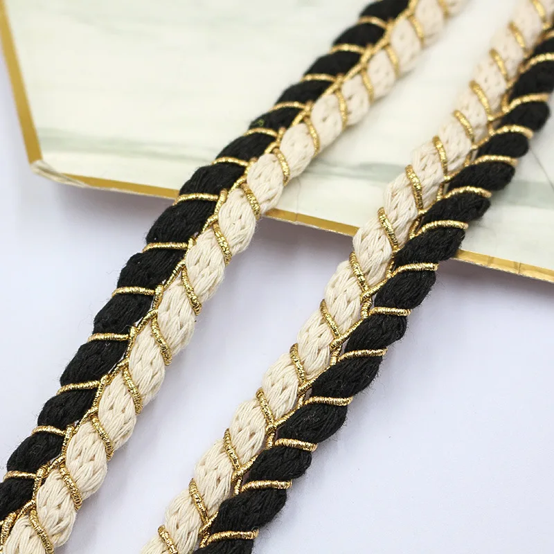 ZSY New Arrival Cotton Gimp Braided Cross Braid Trimmings Small fragrance gold lace trim