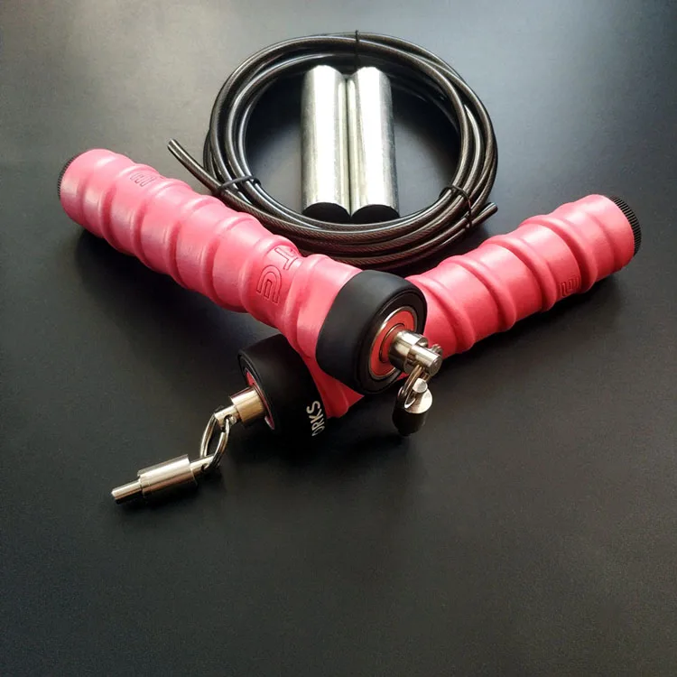 Самоблокирующаяся Нескользящая поглощающая пот веревка из ПВХ для спортзала, фитнеса, бега для прыжков, Утяжеленная Скакалка