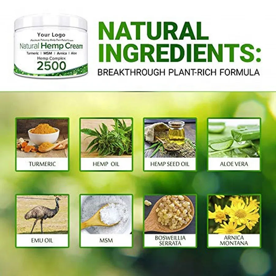 
Relieve Muscle Joint Arthritis Pain Effective Relief CBD Hemp Cream Factory price Manufacturer Supplier 