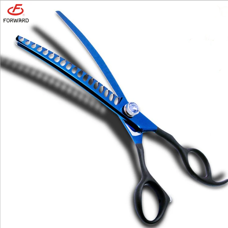 
7 inch 18 teeth curved dog grooming scissors chunker scissors 