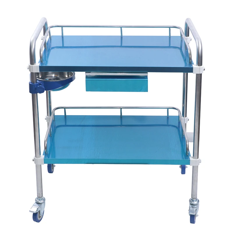Medicine Medical Cart Emergency Trolley Crash Cart Stainless Steel Hospital Treatment Trolley