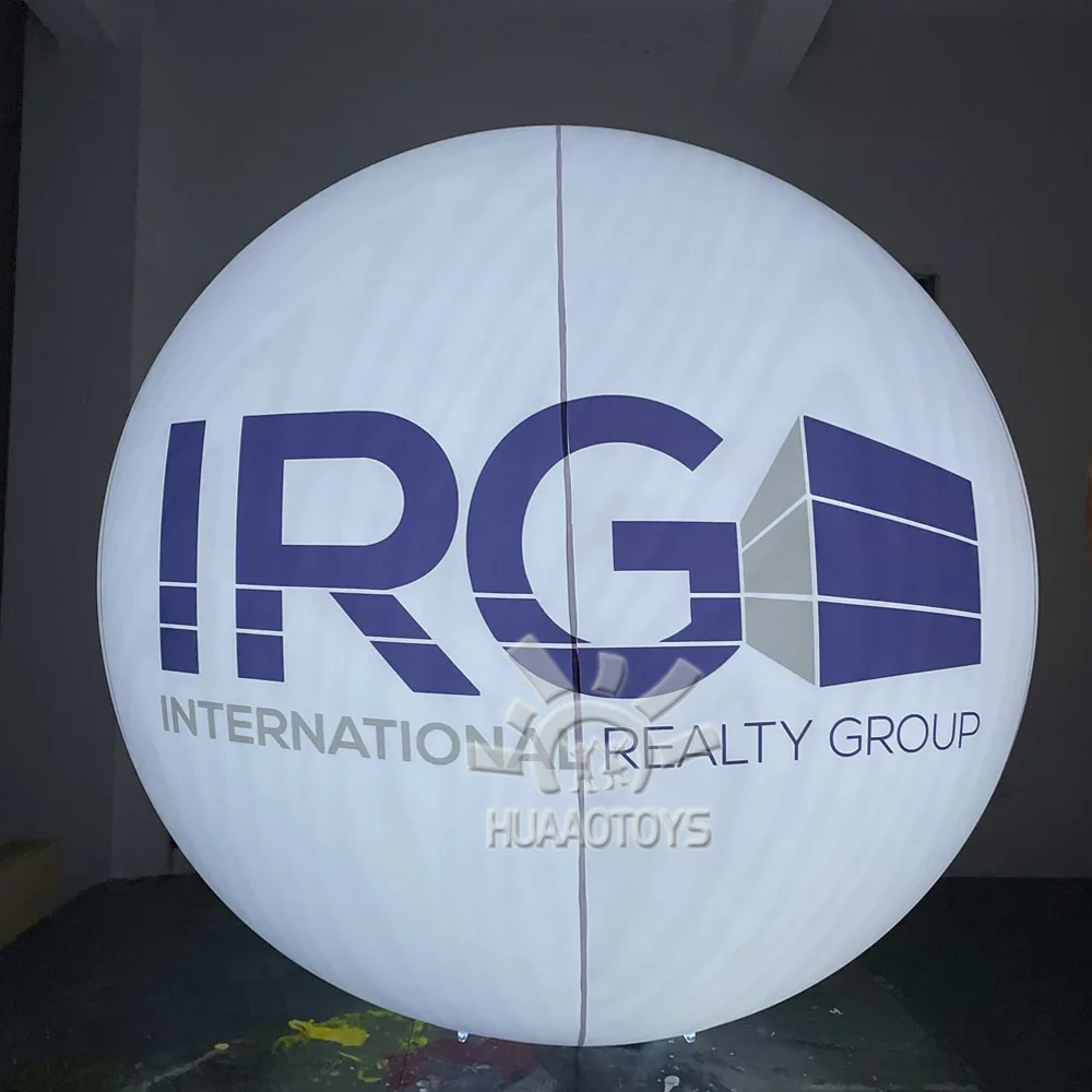 Custom Logo 2M 3M Advertising Balloons Giant Large Inflatable Helium Balloon with Remote Control LED Light