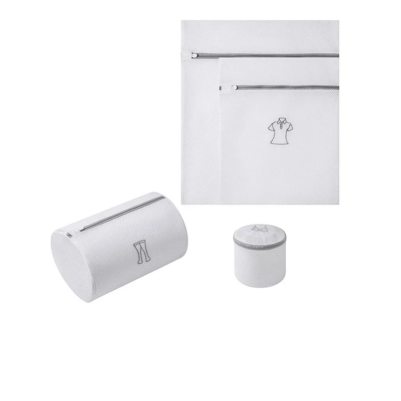 Eco Friendly Durable Water Soluble Wash Bags Bra Clothes Protector Recyclable Washing Thickened Polyester Mesh Laundry Bag