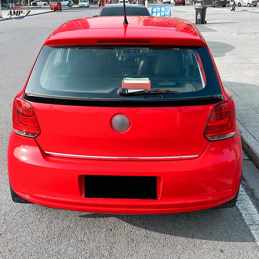 AMP-Z Polo 6R 6C  Gloss Black Plastic Material Rear Mid Spoiler Rear Trunk Spoiler Auto Body Kits For VW Polo 6R 6C 2009-2017