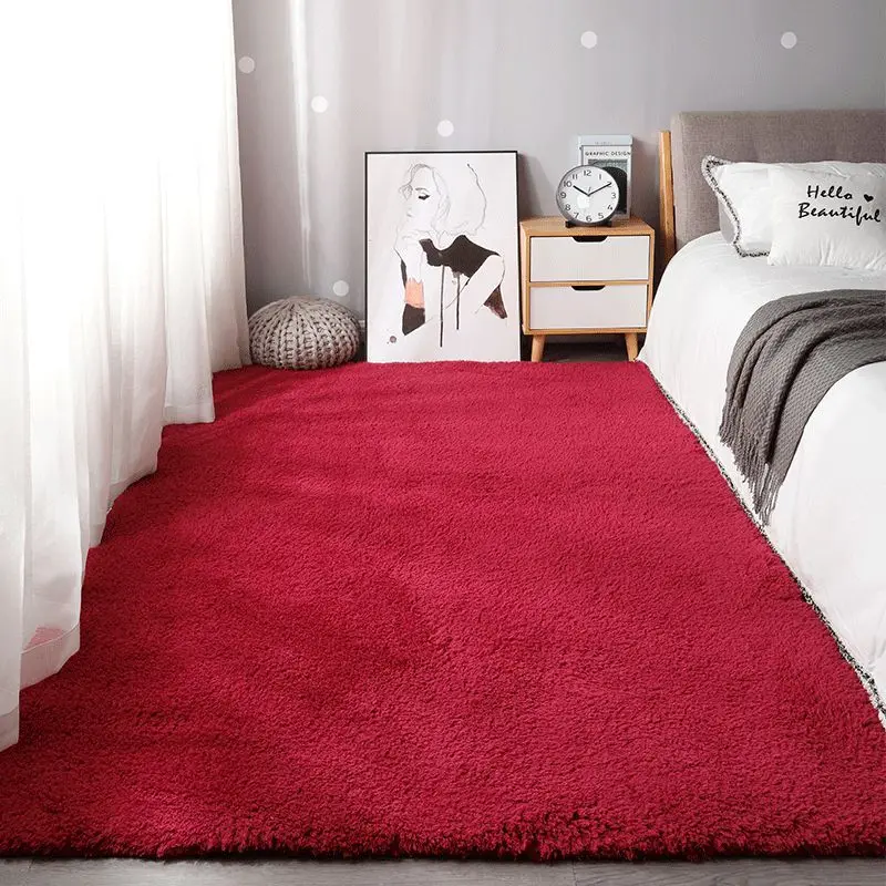 Grey Pure Lambswool Rug Beautiful Pile Living Room Floor Mat Bedroom Bedside Rug Balcony Window Mat