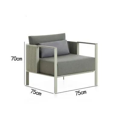 High End  Customized Villa Hotel Stainless Steel Sofa Set Garden Outdoor Dining Table Chair Set