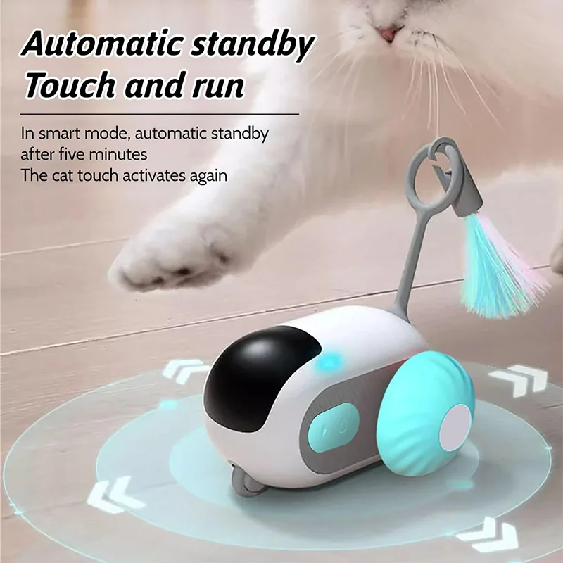 Wholesale Electric Smart Cat Toys With Feathers Abs Smart Automatic Cat Toys Interactive Toys