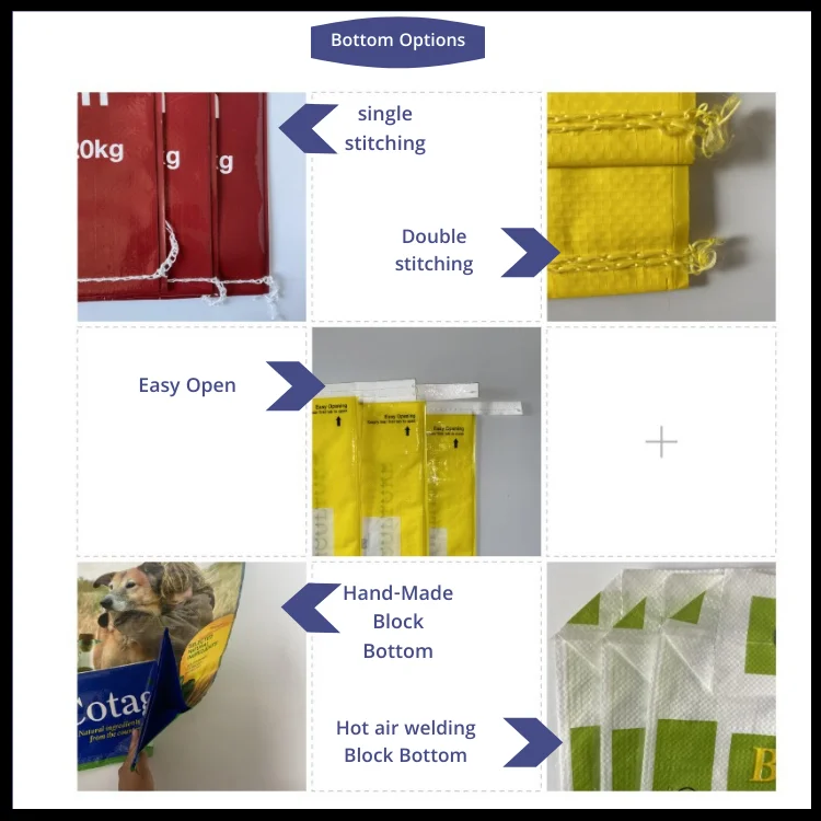 BOPP bag Bottom options