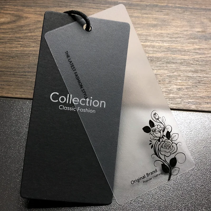 Luxury Custom New Label Design Black Cardboard Paper Clothing Hang Tags Garment Tags With String For Jeans Manufacture