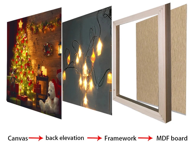 Abstract canvas print with frame  boho designs wearing flowers picture painting wall frame art prints home decor for living room