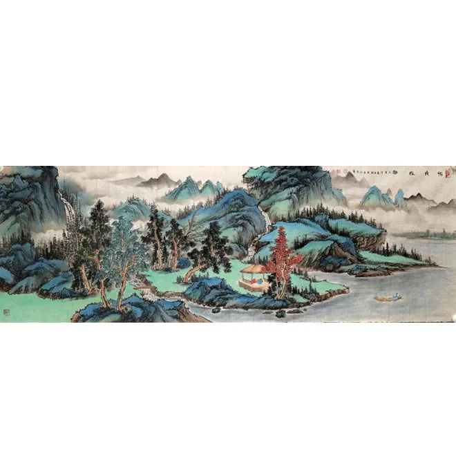 New Chinese style living room background decoration painting study Teahouse Landscape Zen fresco Entryway landscape painting