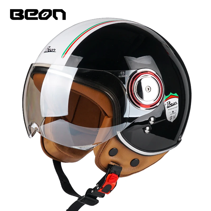 BEON B110B Matte Black  ITALY STYLE RETRO VINTAGE HELMETS OPEN FACE HELMATS MOTORCYCLE Motorbike SCOOTER HALF HELM CASCOS MOTOS