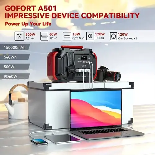 Highfly US Warehouse Free shipping 540Wh/500W Battery Power Bank Supplies Emergency Backup Portable Power Station