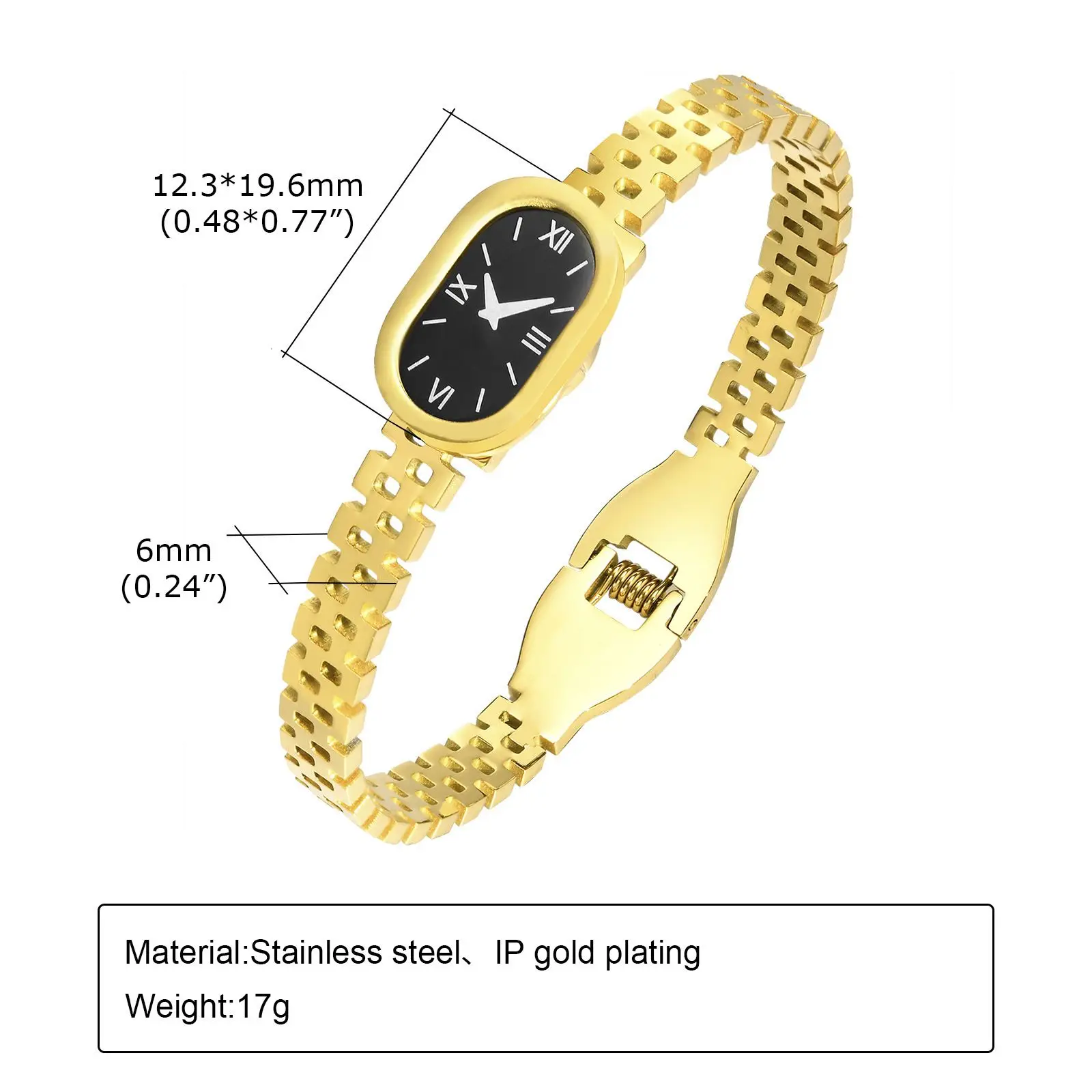 New Arrival Trendy Jewelry 18K Gold Plated Stainless Steel Roman Numeral Bracelets For COuple