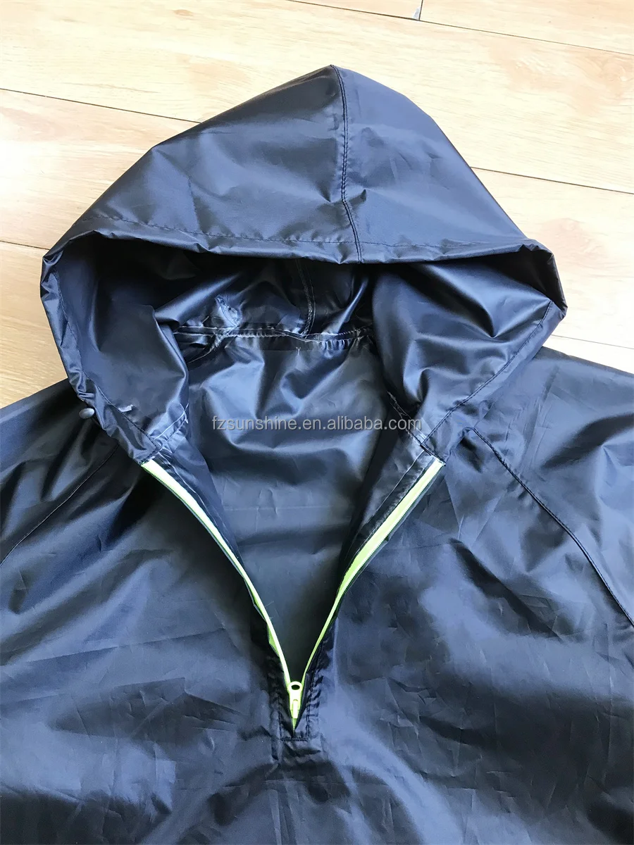 pocket rain coat waterproof Lightweight Hooded jacket pants custom reusable pocket raincoat with pocket