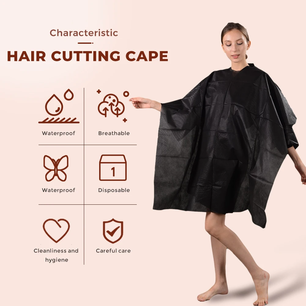 Cheap Price High Quality Disposable Hair Cutting Barber Capes For Men PE Apron for Beauty Salon