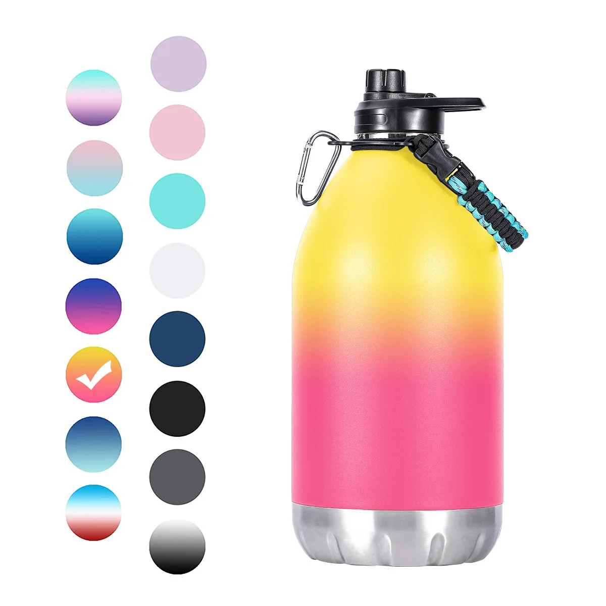 Food Grade Thermo Drinking Water Flask 128oz Vacuum Insulated Water Jug One Gallon Stainless Steel Water Bottle