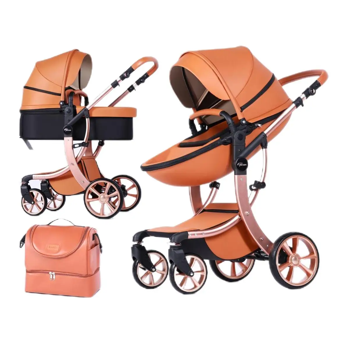 Luxury 0~36 Months Pram for newborn baby High landscape stroller egg shape baby carriage high view 2 in 1 baby pram stroller