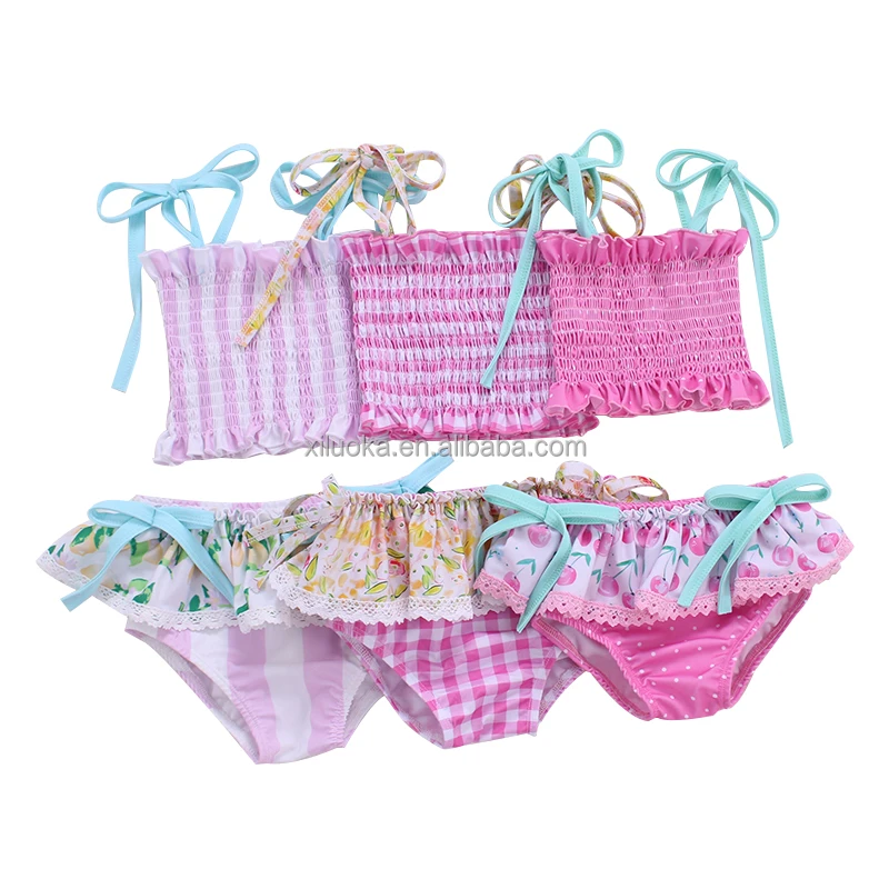 Hot Sale Girl Two Pieces Clothing Sets Sleeveless Summer Kids Swimwear