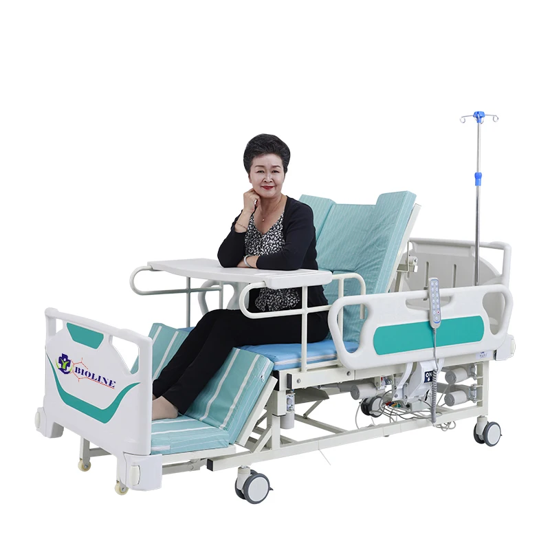 Hospital Furniture Clinic Patient Removable ABS Muti-Function Electronic Medical Care Nursing Bed Price With Toilet Urinal Hole