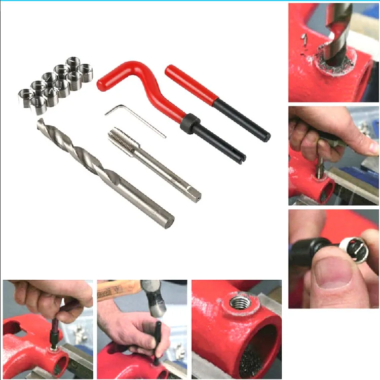 Installation kit for steel wire insert Single wire threaded thread insert thread repair kit