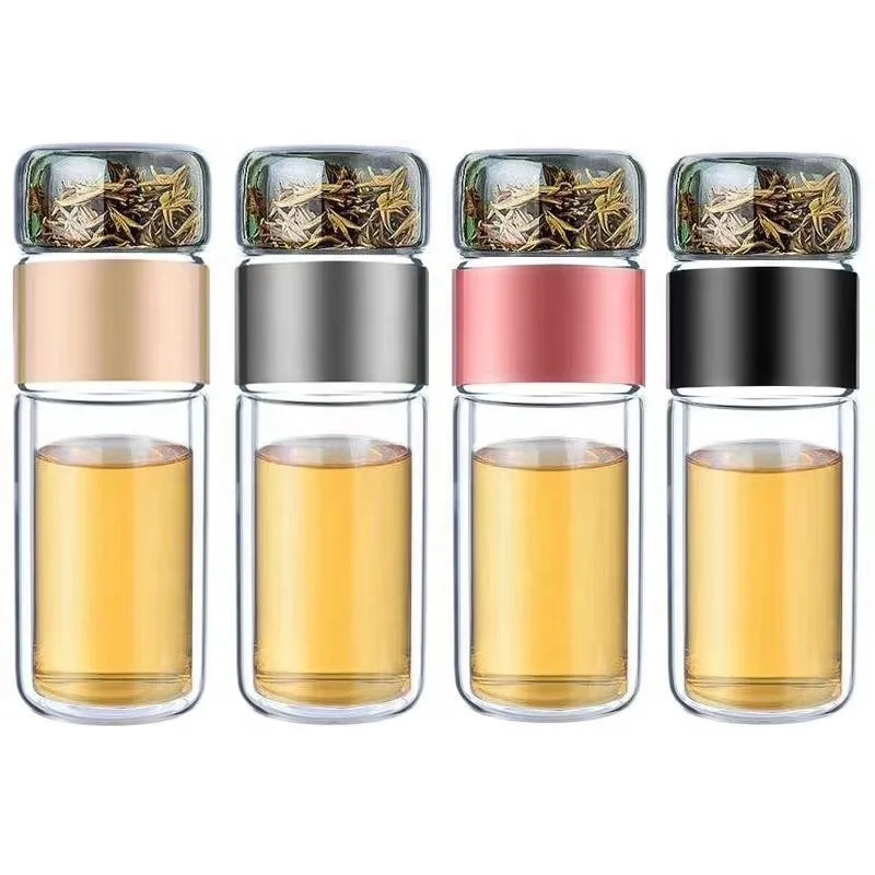 Chu Feng American Style 350ml/400ml Double Wall Classic Glass Water Bottle For Drinking