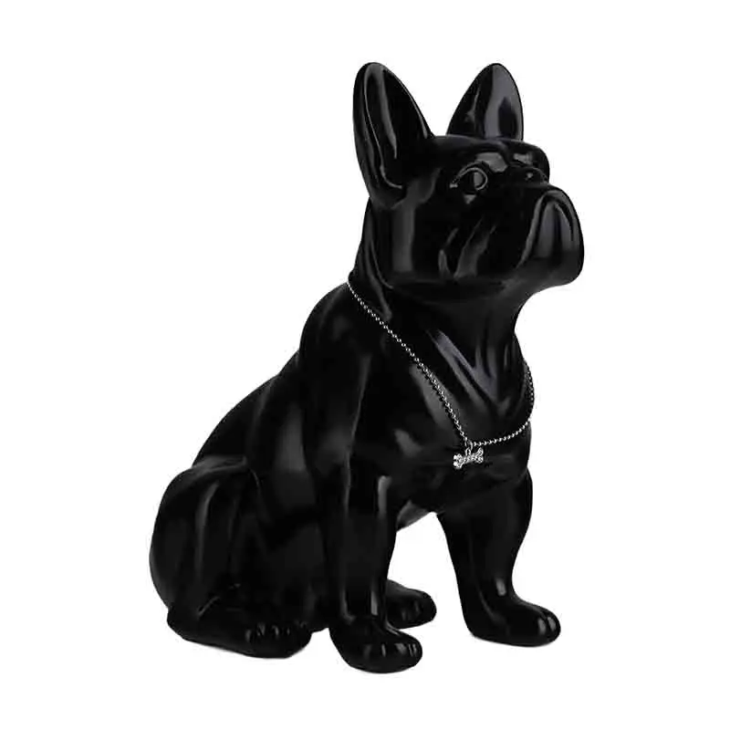 Custom Resin French Bulldog Figurine Modern Polyresin Welcome Outdoor Dog Statues in Bulk