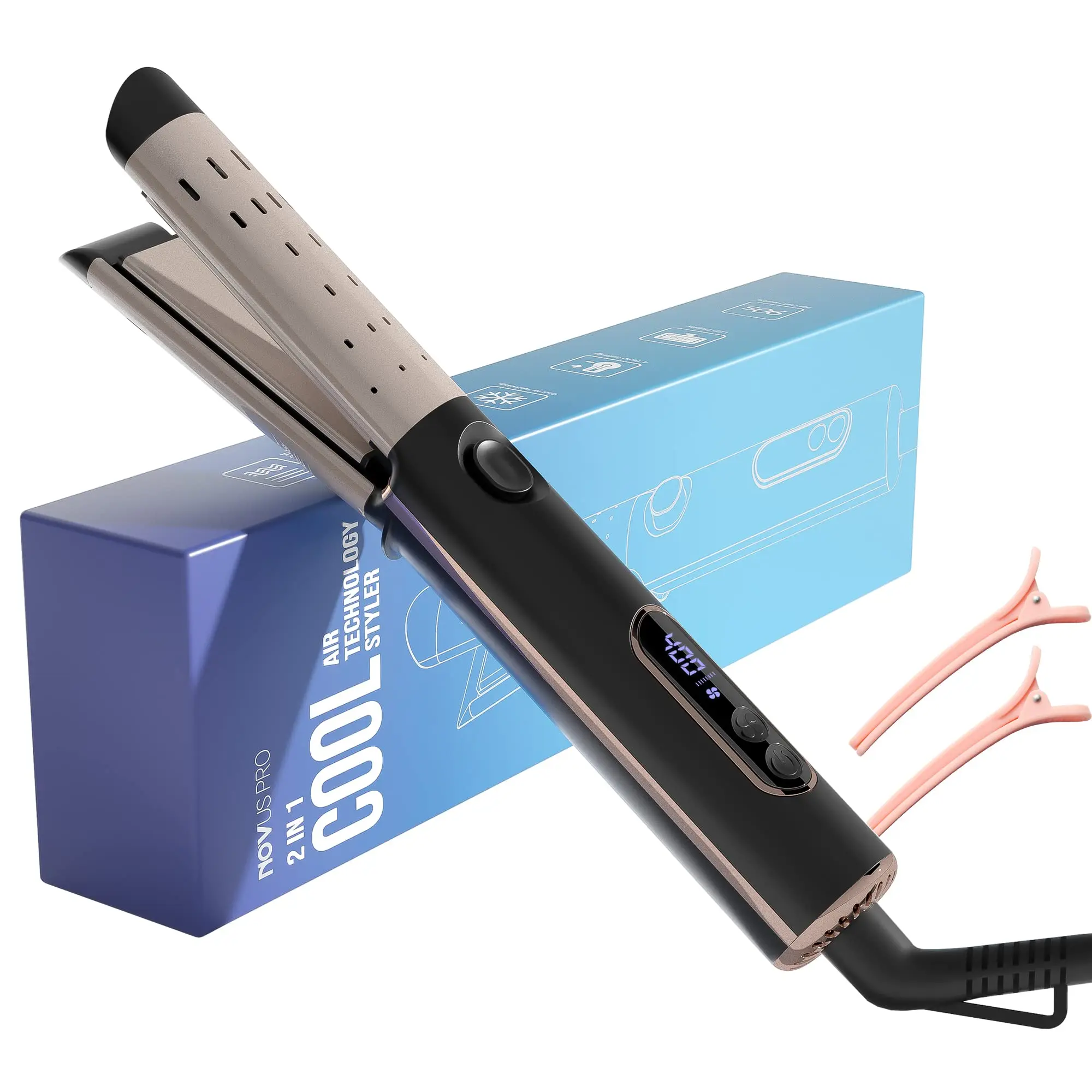 Customization Titanium and ceramic heating panel cool air nice flat iorn hair straightener with 360 Swivel Power Cord