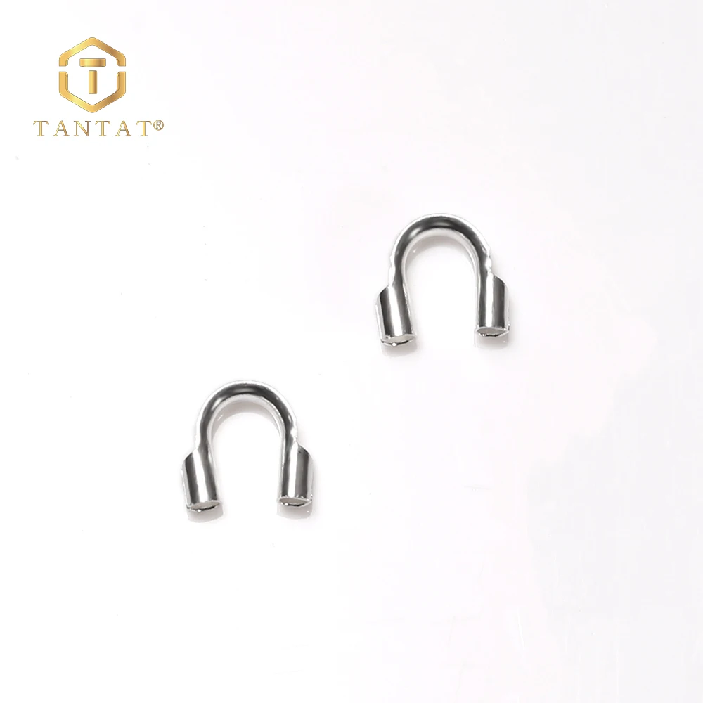 Wholesale Brass Silver Plated U Shape Protectors Round Wire Guard for DIY Jewelry Making