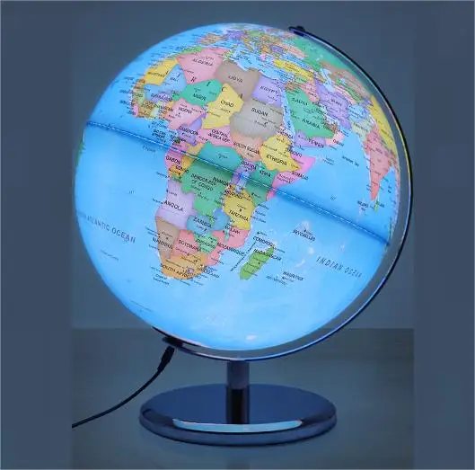 20/25cm World Globe English version World Map Globe LED light