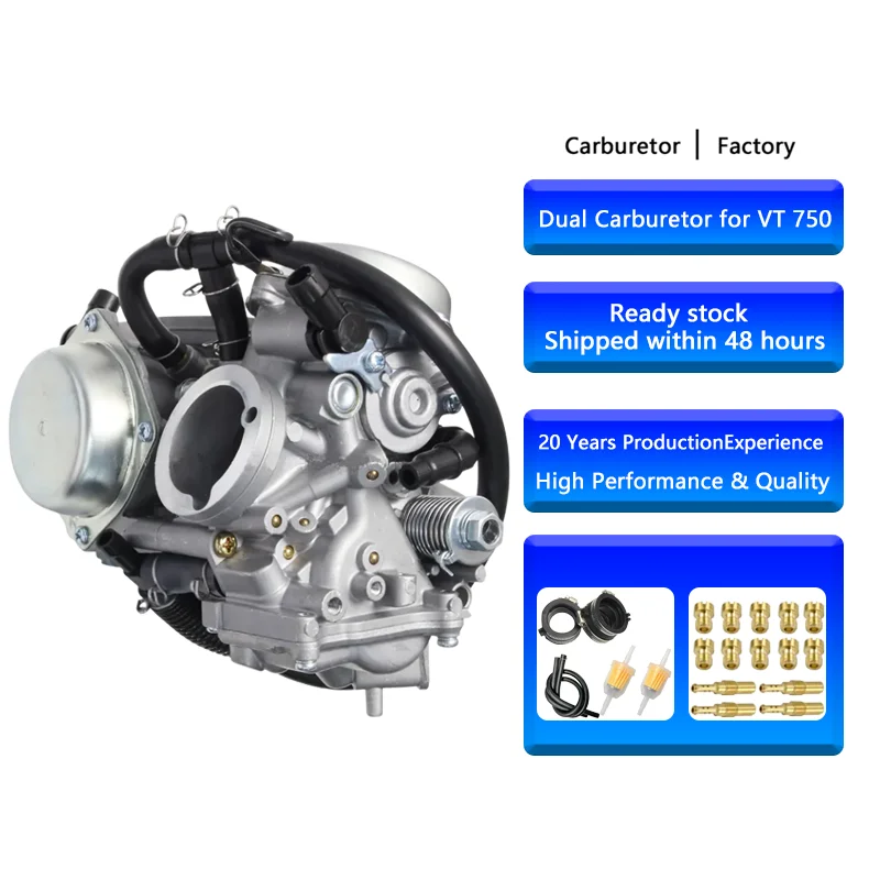 Motorcycle Dual Carburetor for 1998-2003 Honda Shadow Spirit VT750 VT750C ACE 16100-MBA-980 ATV VT Motorcycle Carburetor