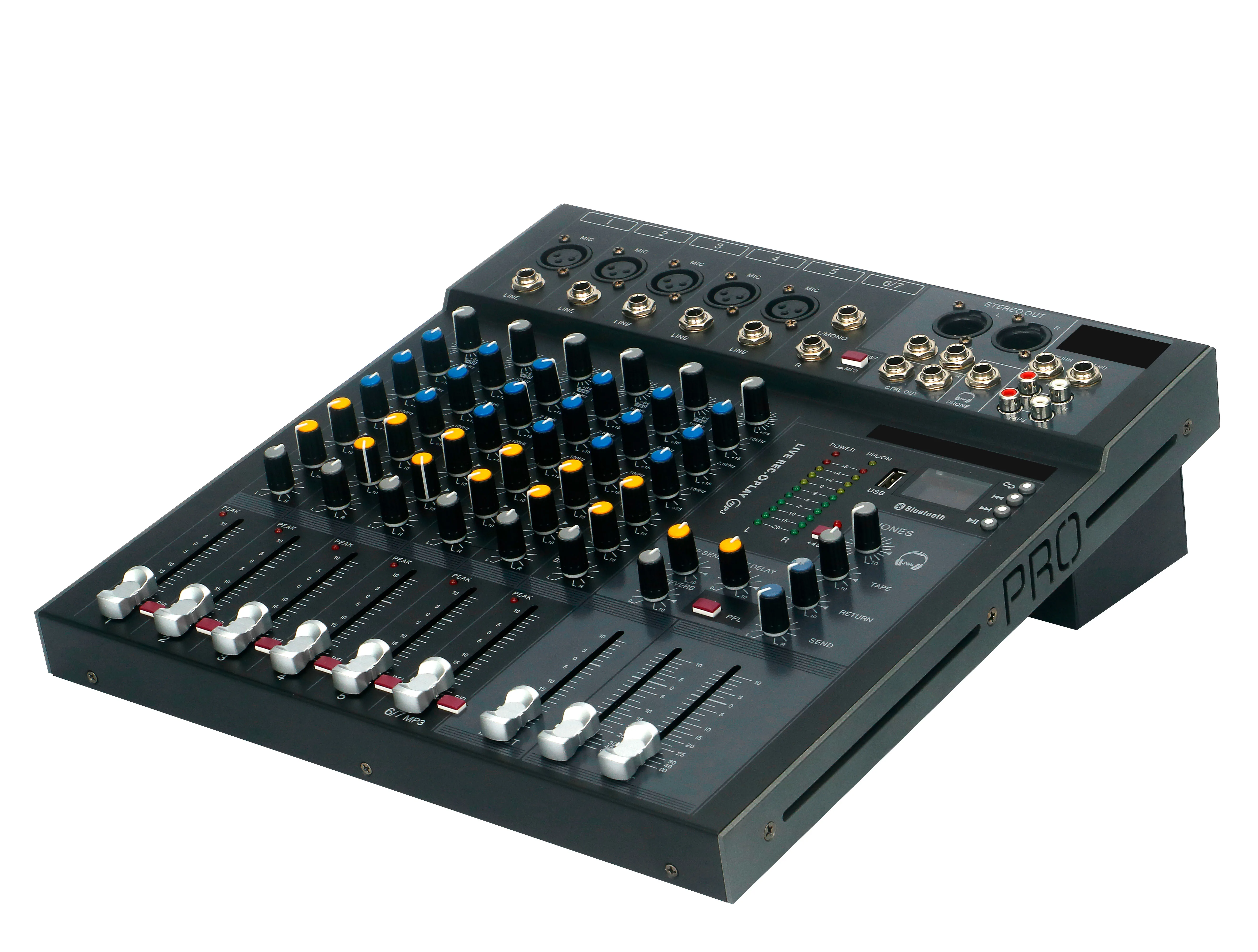 Clavax MR-960 MR 960 MP3 Professional Audio mixer Console DJ Player Independent Phantom Power 6 Channels USB Blue tooth