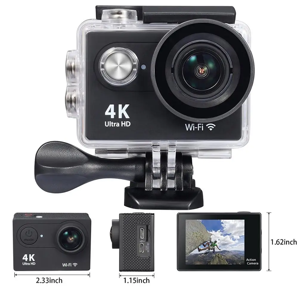 Горячие Продажи 4 К Видео Wi-Fi 1080 P HD Водонепроницаемая DV Видеокамера 170 Градусов Широкоугольный Спорт Действий Открытый Д