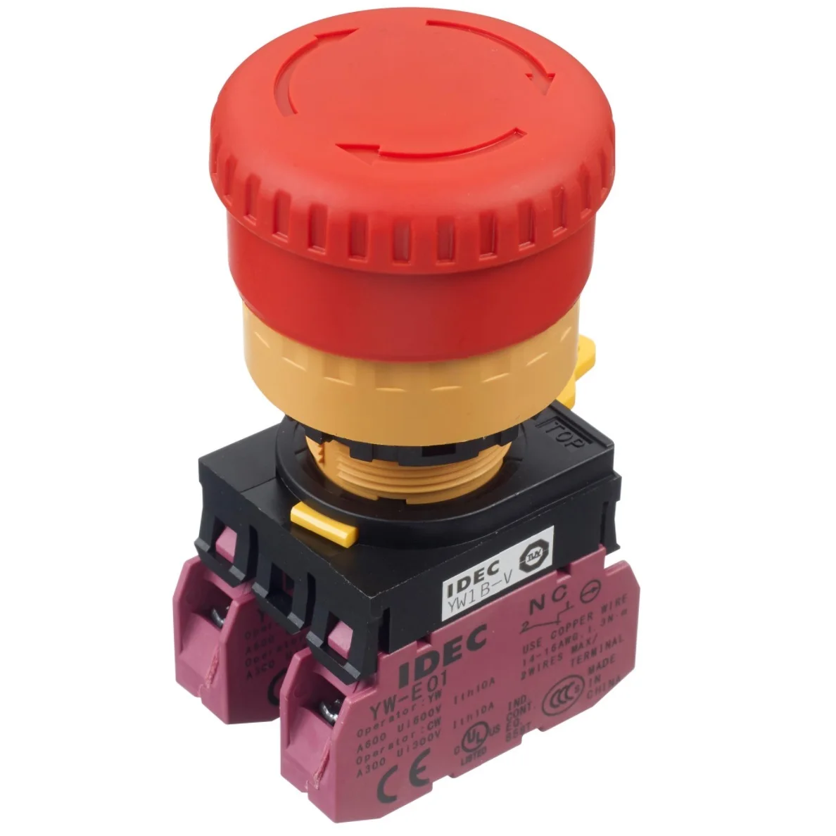 IDEC 3 pole way contact E-Stop 22mm emergency stop pushbutton switch YW1B-V