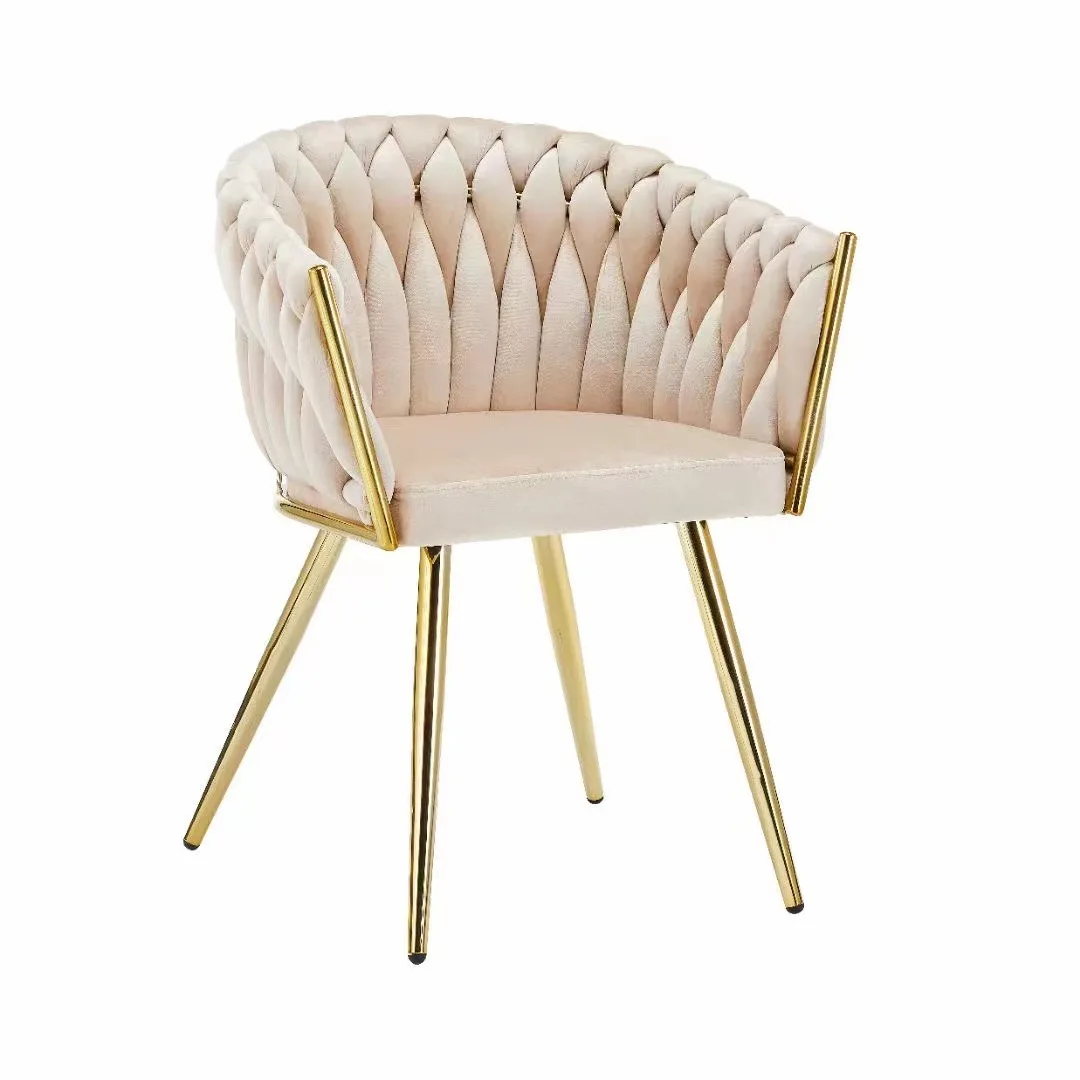 Dinning Set Modern Luxury Dining Room Bedroom Dressing Gold Metal Base Dining Chair