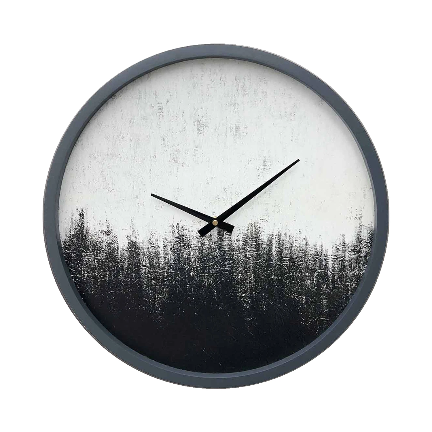 Amazon supplier 2021 new style creativity printed wall clocks for living room decor brush relief clocks simple design art