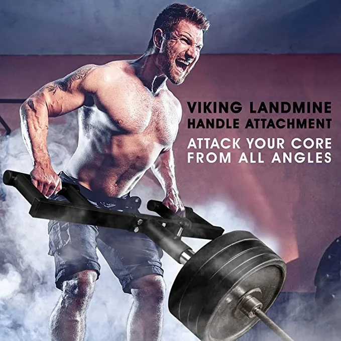 Viking Press Attachment For 2 Inch Barbell With 3 Hand Grip Positions For Gym Strength Training Fitness Accessories
