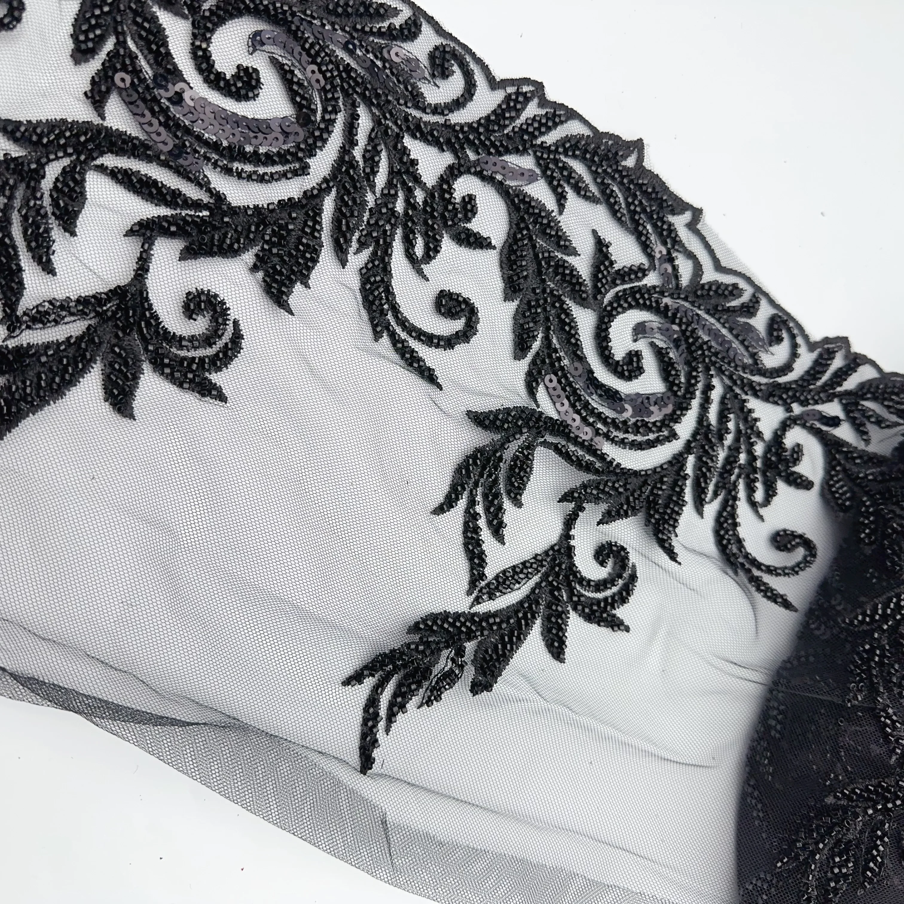 gold silver black DIY clothing sewing beautiful braided sequined pearl beaded metallic lace trims for clothes