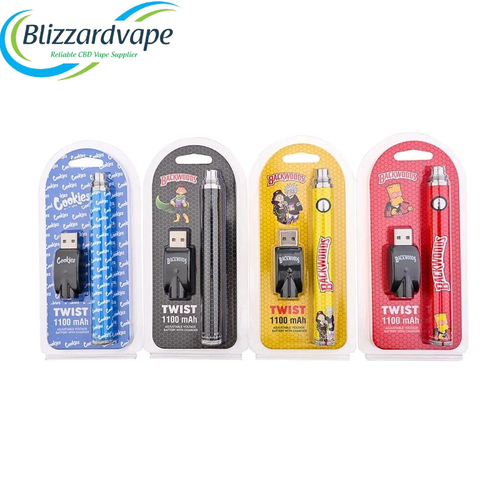 Частная марка Twist Slim CBD Pen с переменным напряжением, 510 резьбой, Cbd аккумуляторная ручка с Usb