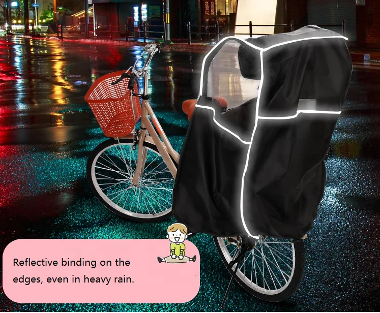 600D Nylon Increased Durability Spacious Easy to Get In and Out Cold Rain Protection Bicycle Back Child Seat Rain Cover