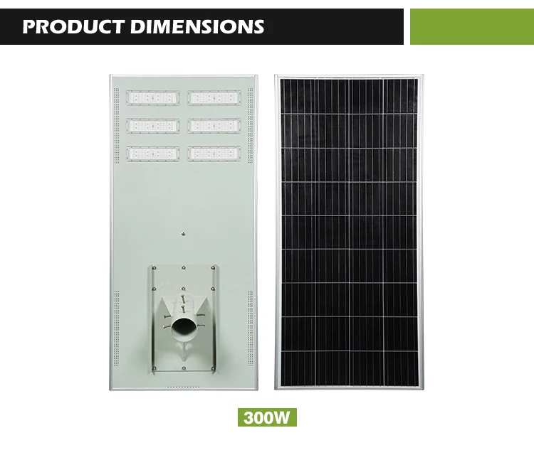 Newly Designed Monocrystalline Silicon Solar Street Lamp 300w Aluminum Waterproof Street Led Solar Light