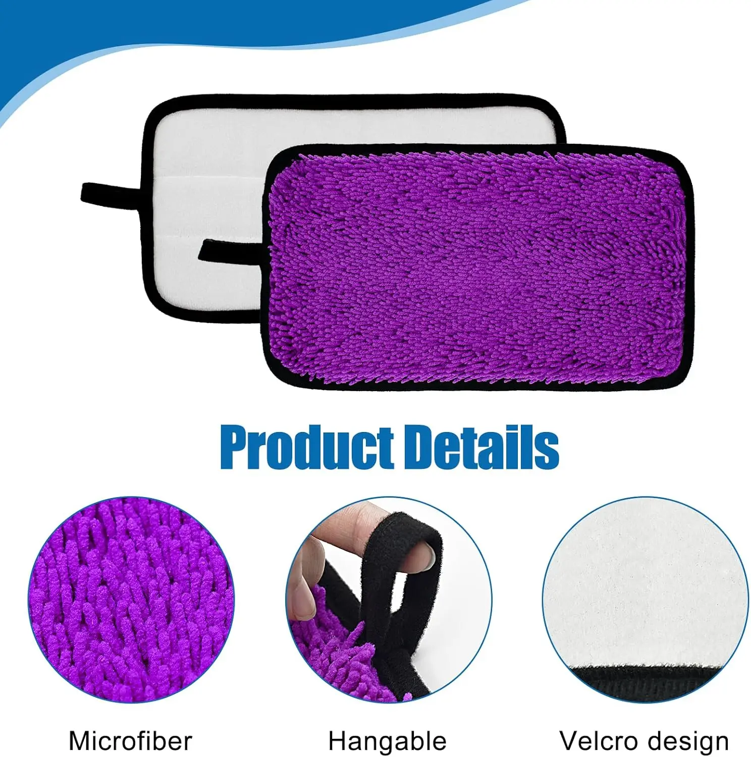 Reusable Mop Pads Compatible with Wet Jet Mops Refills Microfiber Wet Dry Use Replacement Pads