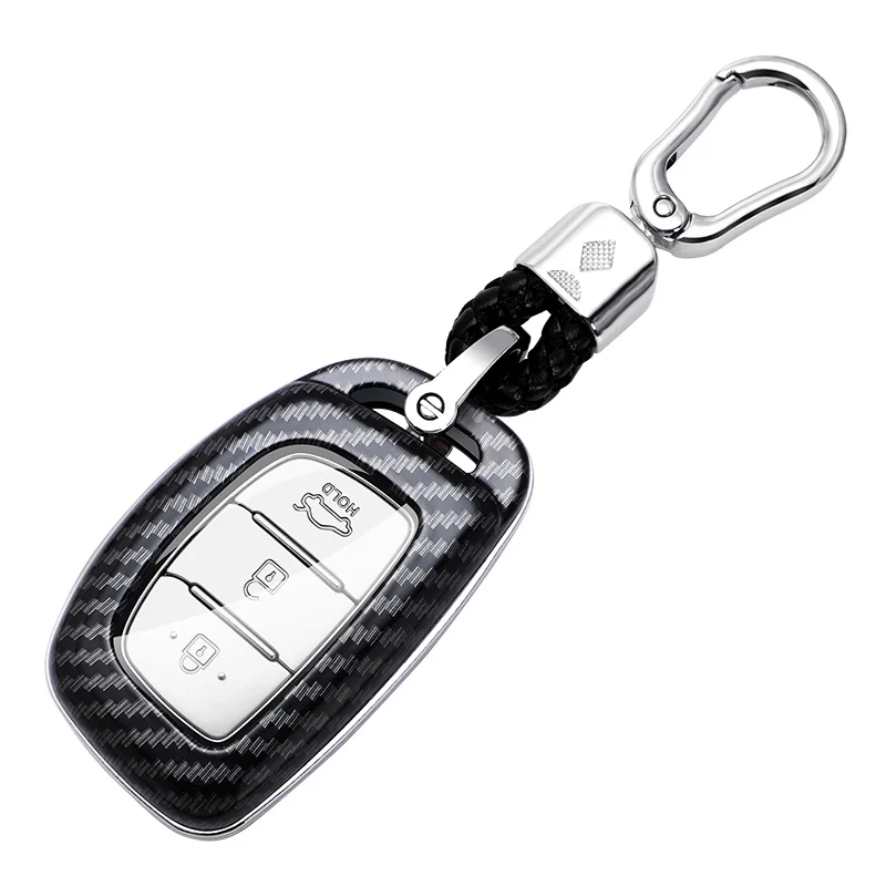 Carbon fiber Car Key Shell Case Cover For Hyundal Verna Elantra Mistra Sonata i25/i35 Car Accessory Styling