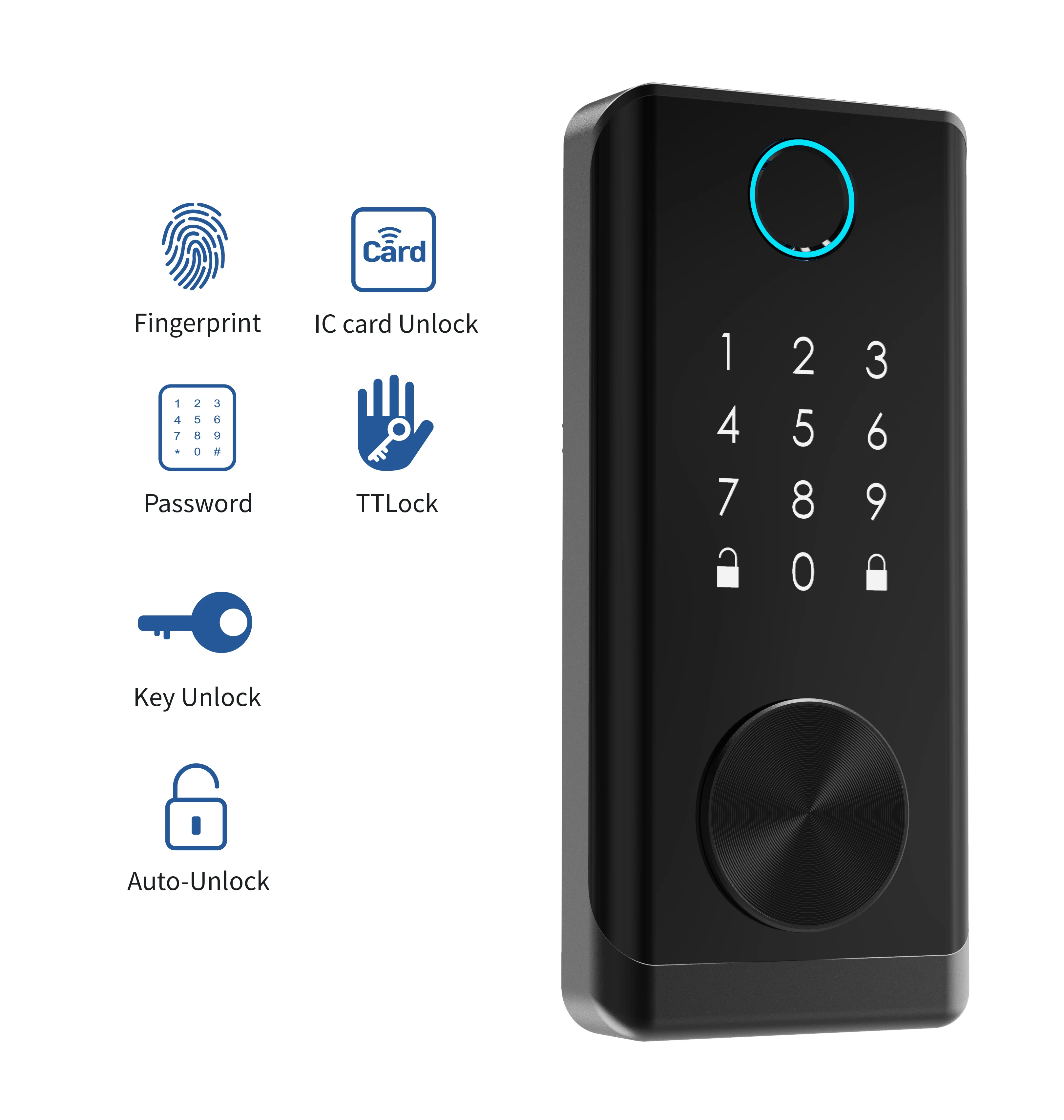 Wifi biometric keyless touch keyboard waterproof design costom deadbolt lock glass outdoor nfc smart lock