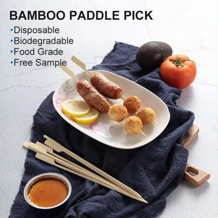 Custom Printed Bbq Chicken Meat Large Kofta Kabab 2Mm Bamboo Skewer