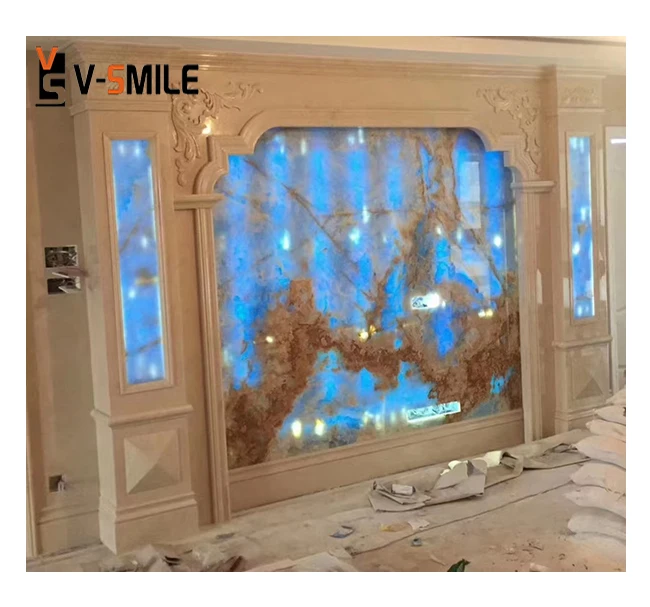 Backlit Onyx Stone Stone for Hotel and Villa Decoration Natural Blue Onyx Slab Stone Price