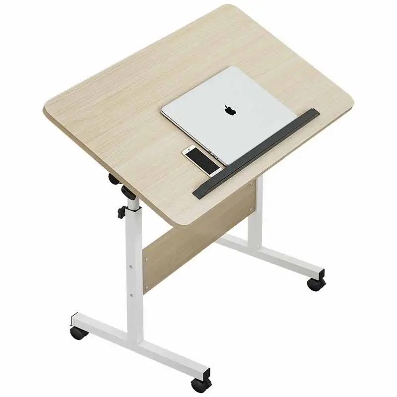 Rolling Laptop Table Overbed Table with Wheels Mobile Couch Snack Side Table with Tiltable Drawing Board