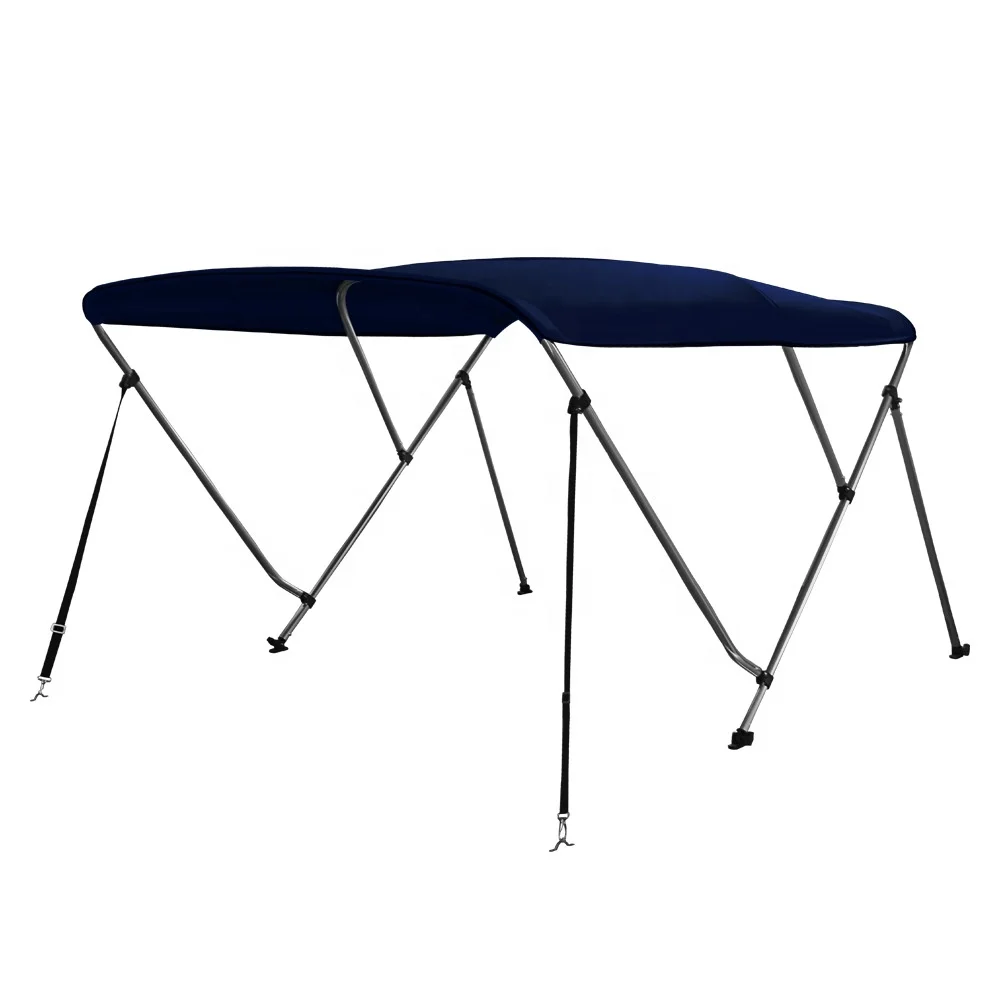 600D 3 Bow Biminii Top Canvas Cover Boot Cover with Frame Waterproof Anti-UV Sun Shade Heavy Duty Boat Roof Canopy Cover