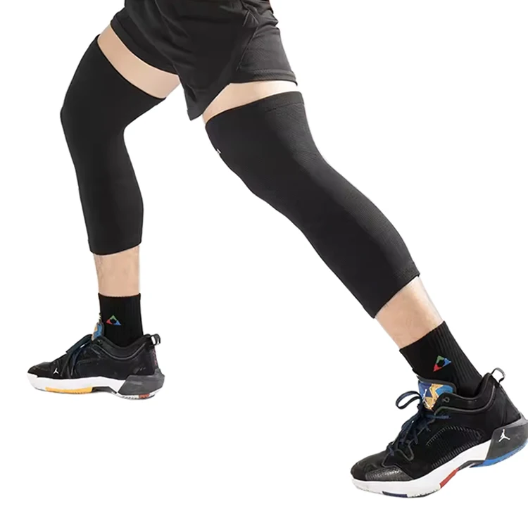 sports protect basketball long leg sleeves knee brace support knee pad knitted full leg knee pads